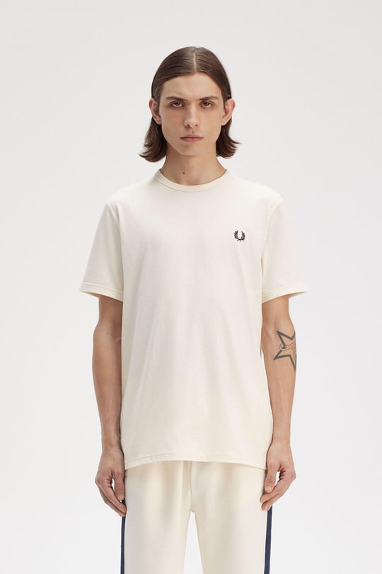 Fred Perry Fred Perry Erkek Pamuklu Jarse Kumaş Manşet ve Yuvarlak Yakalı Kısa Kollu 170 T-Shirt M3519-170