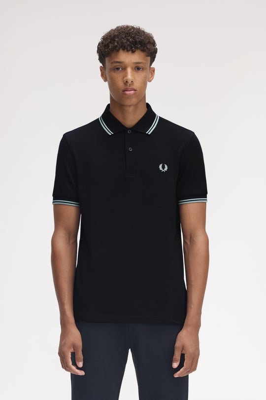 Fred Perry Fred Perry Erkek Regular Fit Yakası ve Kolları Çizgi Detaylı %100 Pamuklu Kısa Kollu Q46 Polo Yaka T-Shirt M3600-Q46