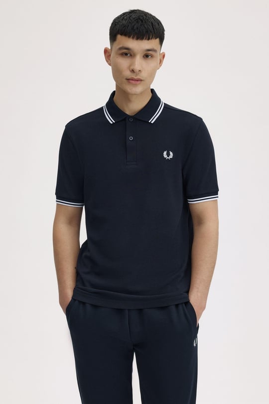 Fred Perry Fred Perry Erkek Regular Fit Yakası ve Kolları Çizgi Detaylı %100 Pamuklu Kısa Kollu 238 Polo Yaka T-Shirt M3600-238