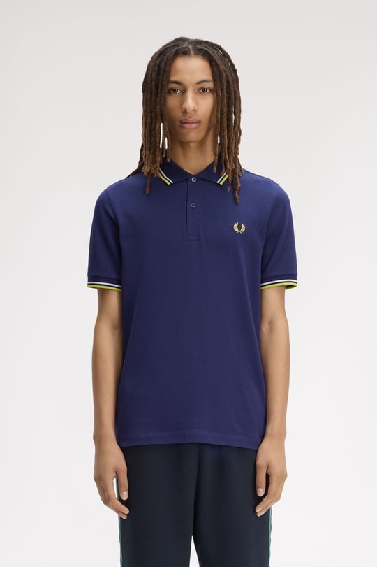 Fred Perry Fred Perry Erkek Regular Fit Yakası Çizgi Desenli Kısa Kollu 83B Polo Yaka T-Shirt M3600P-83B
