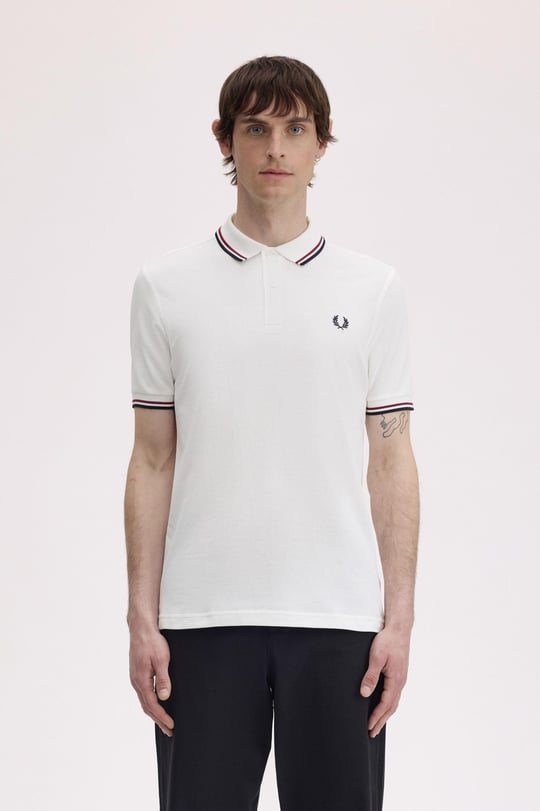 Fred Perry Fred Perry Erkek Regular Fit Yakası ve Kolları Çizgi Detaylı %100 Pamuklu Kısa Kollu T60 Polo Yaka T-Shirt M3600-T60