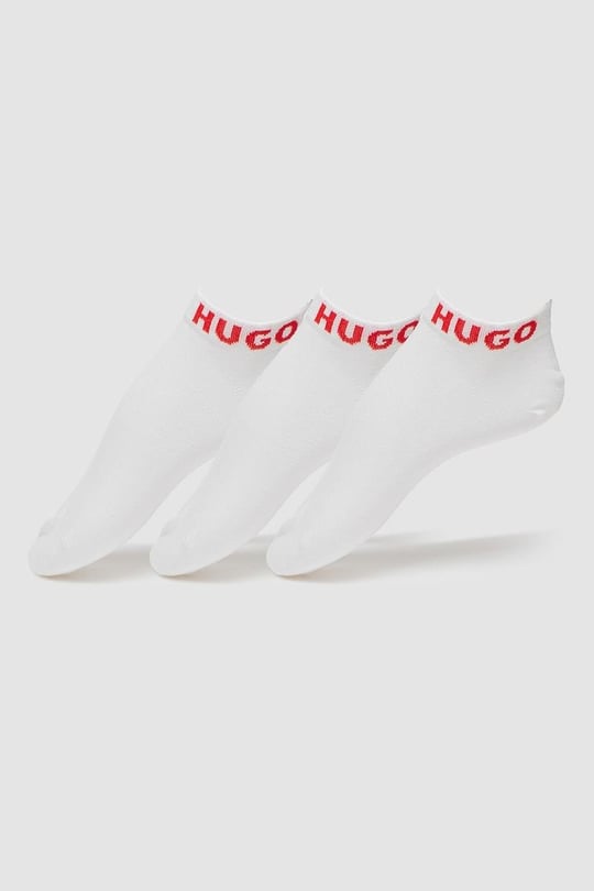 HUGO HUGO Erkek Düz Renk Logolu Beyaz Çorap 50516405-100
