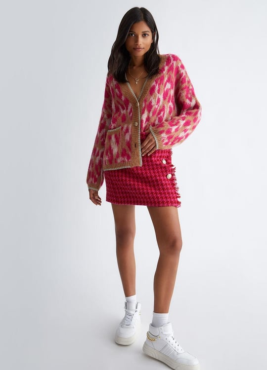 Liu Jo Lıu Jo Kadın Relaxed Fit Pamuklu Düğmeli Pembe Hırka MF3162MAG71-Q9953