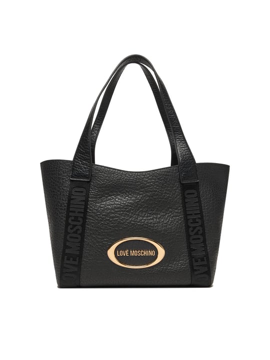 Love Moschino Love Moschino Kadın Metal Logo Fermuar Kapama Deri Kısa Kulp Siyah Omuz Çantası JC4337PP0NK14-00A