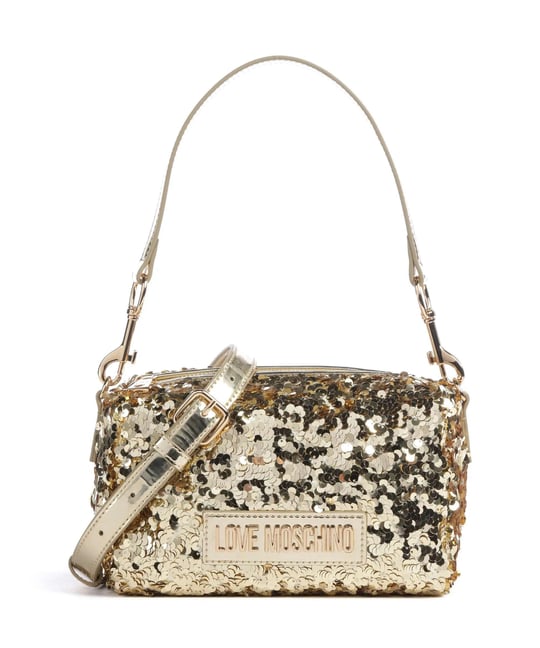 Love Moschino Love Moschino Kadın Pullu Deri Ayarlanabilir Askı Metal Logo Gold Omuz Çantası JC4149PP0NKK1-90B