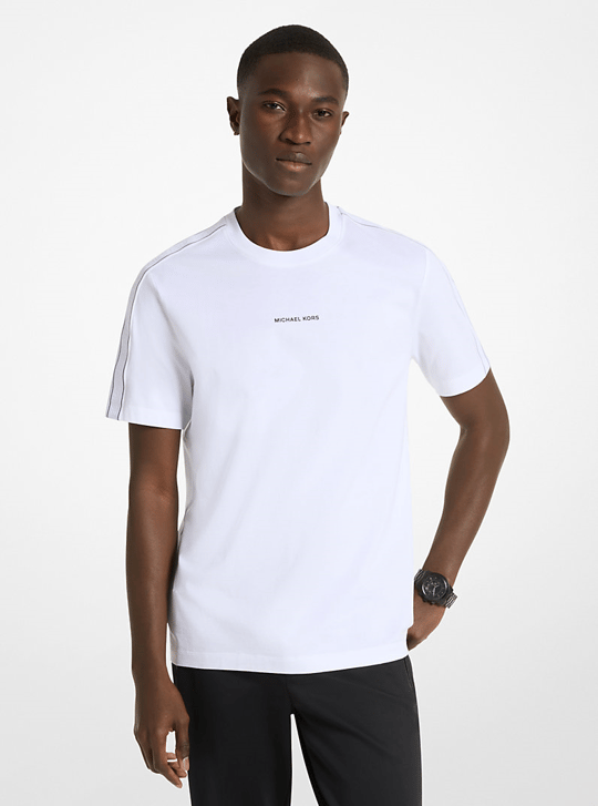 Michael Kors Michael Kors Erkek Pamuklu Bisiklet Yaka Kısa Kollu Beyaz T-Shirt CT4524E1V2-WHITE