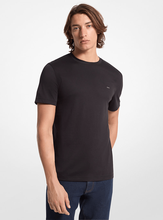 Michael Kors Michael Kors Erkek Regular Fit Pamuklu Bisiklet Yaka Kısa Kollu Siyah T-Shirt CB95FJ2C93-BLACK
