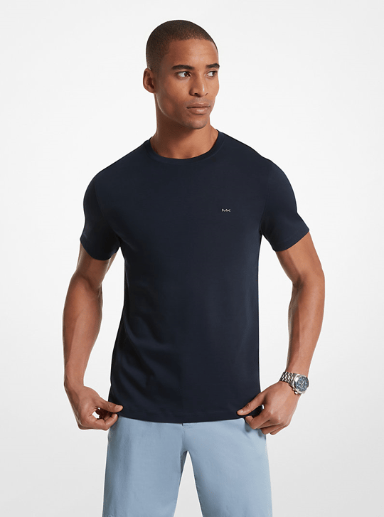 Michael Kors Michael Kors Erkek Regular Fit Pamuklu Bisiklet Yaka Kısa Kollu Lacivert T-Shirt CB95FJ2C93-MIDNIGHT