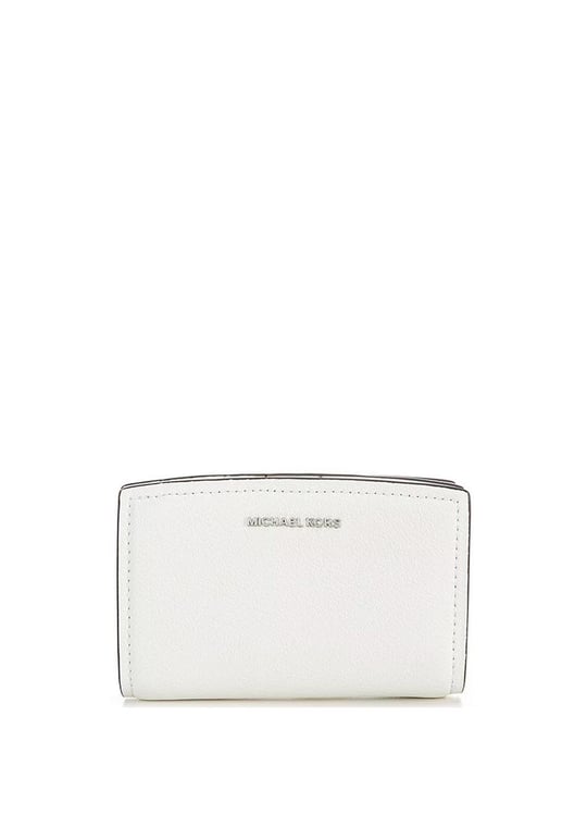 Michael Kors Michael Kors Kadın Kart ve Nakit Bölmeli Fermuarlı Ve Çıtçıt Kapama Deri Beyaz Cüzdan 32S5SYTZ2L-OPTICWHITE