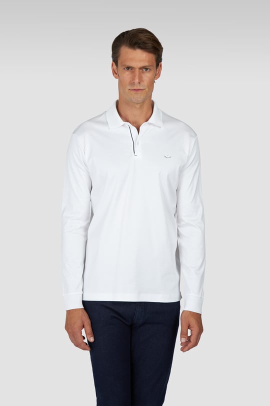 Paul Shark Paul Shark Erkek Düğme Kapama Uzun Kol Polo Yaka Reqgular Fit Bej Polo Yaka T-Shirt 15311727-46A