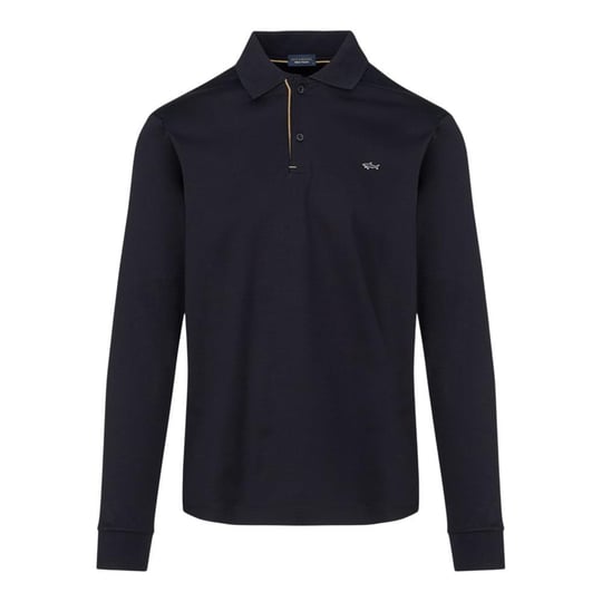 Paul Shark Paul Shark Erkek Düğme Kapama Uzun Kol Polo Yaka Reqgular Fit Lacivert-Gold Polo Yaka T-Shirt 15311727-50E