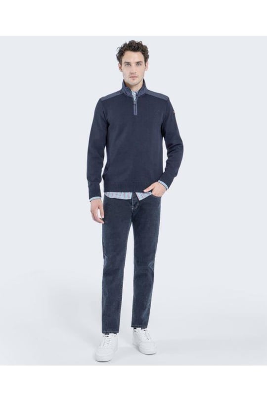 Paul Shark Paul Shark Erkek Fermuarlı Uzun Kollu Mavi Sweatshirt 12311135-431