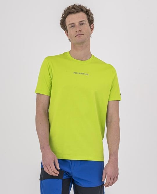 Paul Shark Paul Shark Erkek Logo Baskılı Bisiklet Yaka Normal Kesim Yeşil1 T-Shirt 22411044-136