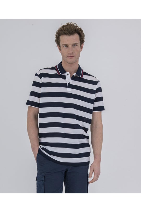 Paul Shark Paul Shark Erkek Marka Logolu Organik Pamuklu Kısa Kollu Beyaz Polo Yaka T-Shirt 22411331-417