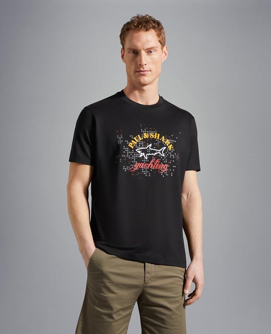 Paul Shark Paul Shark Erkek Marka Logolu Basic Bisiklet Yaka Kısa Kollu Siyah1 T-Shirt 23411041-011