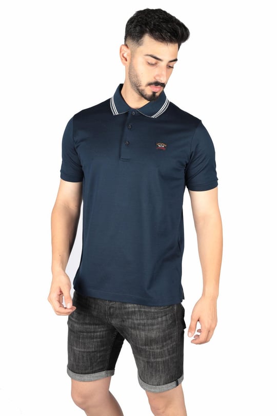 Paul Shark Paul Shark Erkek Marka Logo Detaylı Regular Fit Kısa Kollu Lacivert Polo Yaka T-Shirt A20P1764-013