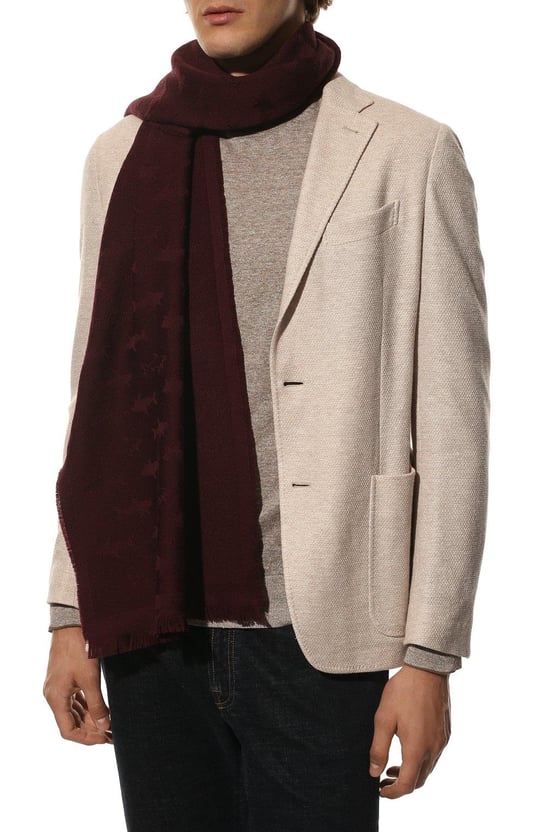 Paul Shark Paul Shark Erkek Marka Logo Baskılı Bordo Atkı 12317008-411