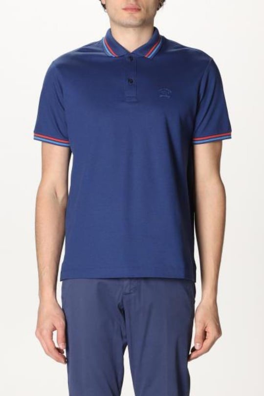 Paul Shark Paul Shark Erkek Marka Logo Detaylı Regular Fit Kısa Kollu Lacivert Polo Yaka T-Shirt E20P1279-053