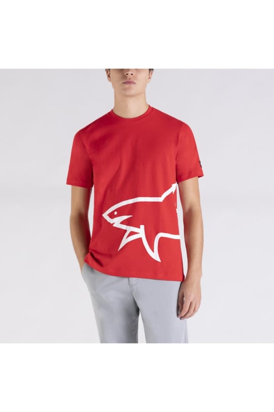 Paul Shark Paul Shark Erkek Marka Logo Detaylı Regular Fit Kısa Kollu Kırmızı T-Shirt E20P1049-577