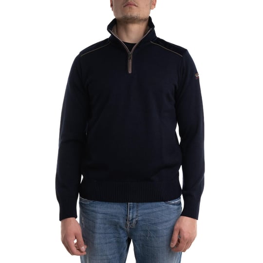 Paul Shark Paul Shark Erkek Marka Logo Detaylı Dik Yaka Fermuar Kapamalı Siyah Kazak 12311130-011