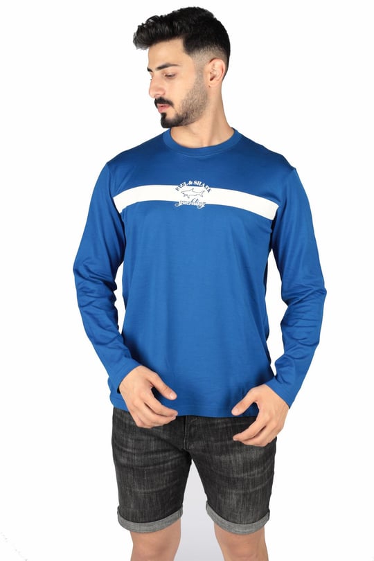 Paul Shark Paul Shark Erkek Marka Logo Detaylı Regular Fit Kısa Kollu Mavi T-Shirt A20P1689-408