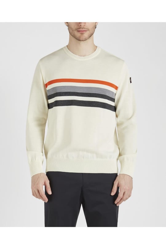 Paul Shark Paul Shark Erkek Marka Logo Detaylı Regular Fit Uzun Kollu Turuncu Kazak I20P1010-487