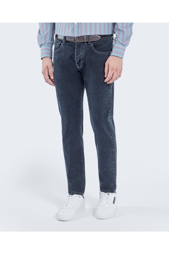 Paul Shark Paul Shark Erkek Normal Belli Dar Kesim Düz Paça Antrasit Jeans 12314104-009