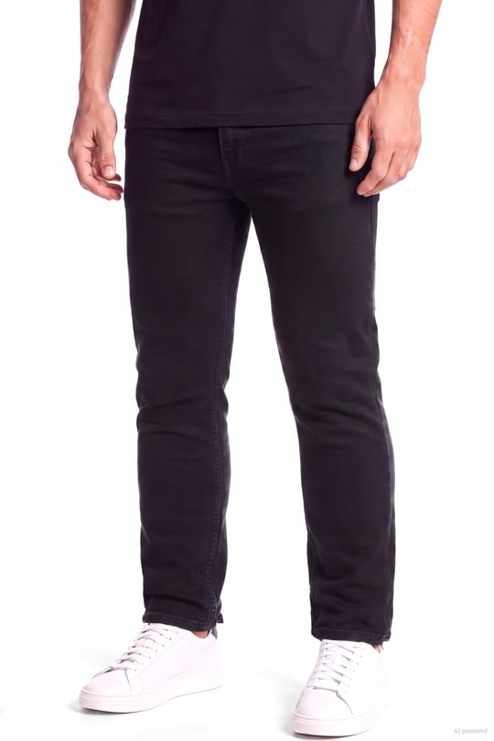 Paul Shark Paul Shark Erkek Normal Kalıp Düz Paça Esnek Denim Siyah Pantolon 16314143-J11