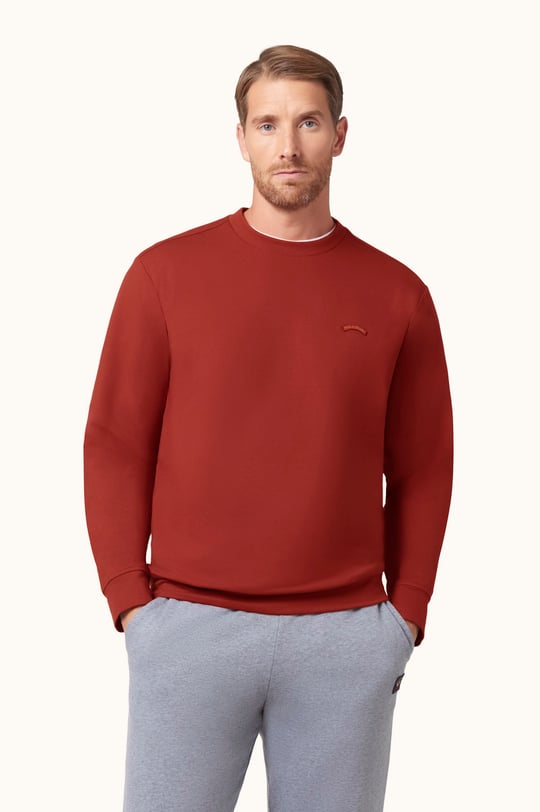 Paul Shark Paul Shark Erkek Normal Kesim Logo Detaylı Yuvarlak Yakalı Pamuklu Uzun Kollu Kırmızı Sweatshirt 16311828-636