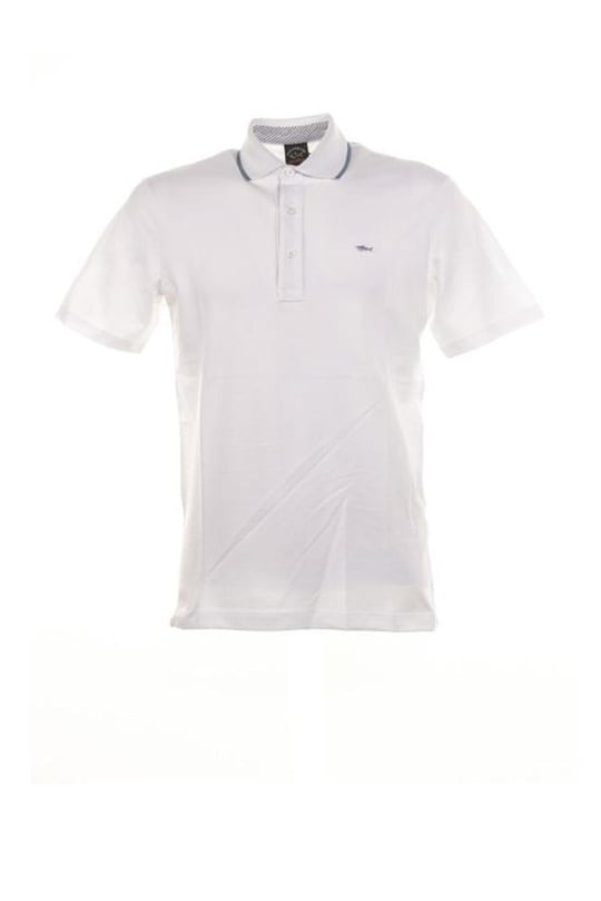 Paul Shark Paul Shark Erkek Pamuklu Regular Fit Düz Kısa Kollu Beyaz Polo Yaka T-Shirt 23411240A-010