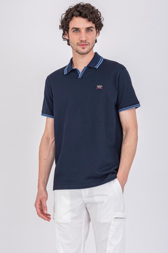 Paul Shark Paul Shark Erkek Polo Yaka Regular Fit Pamuklu Kısa Kollu Lacivert Büyük Beden Polo Yaka T-Shirt 22411226A-013