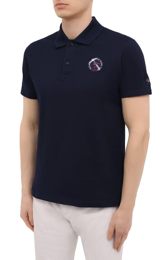 Paul Shark Paul Shark Erkek Polo Yaka Düğme Kapamalı Kısa Kollu Lacivert Polo Yaka T-Shirt 21411322-013