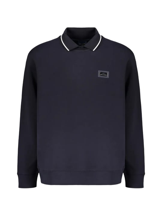 Paul Shark Paul Shark Erkek Polo Yakalı Logo Armalı Ribana Detaylı Uzun Kollu Lacivert Sweatshirt 16311804-050