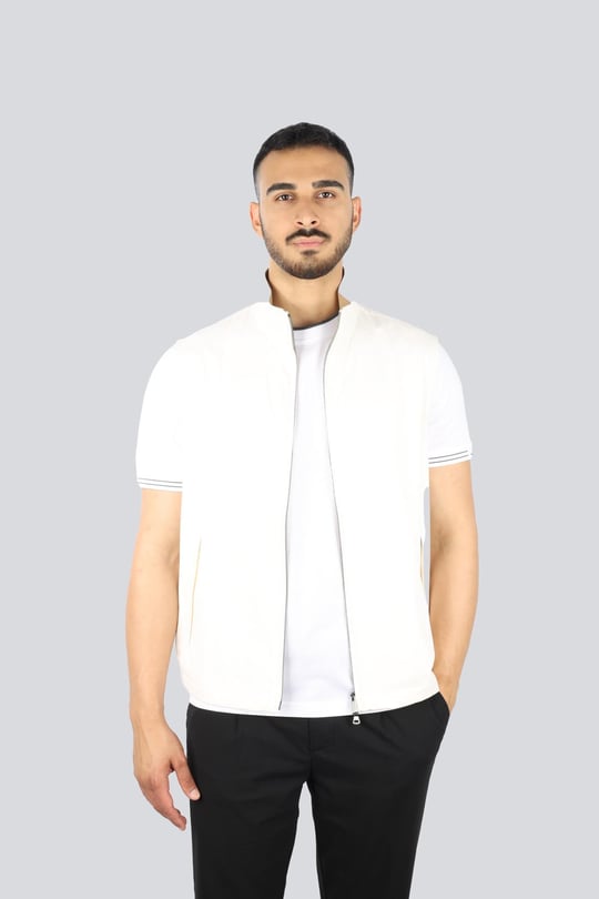 Paul Shark Paul Shark Erkek Regular Fit Dik Yaka Fermuarlı İç Cepli Bej Yelek 25412621-629