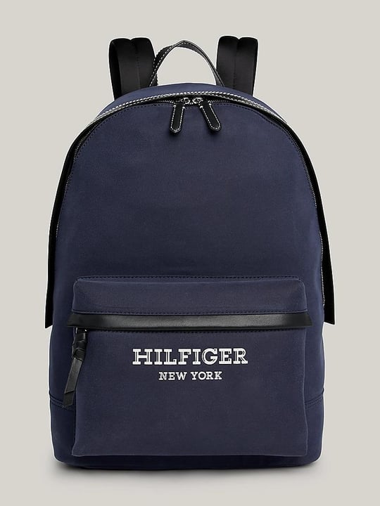 Tommy Hilfiger Tommy Hilfiger Erkek Ana Bölmeli Kayma Cepli Marka Logolu Ayarlanabilir Omuz Askılı Mavi Sırt Çantası AM0AM11813-DW6