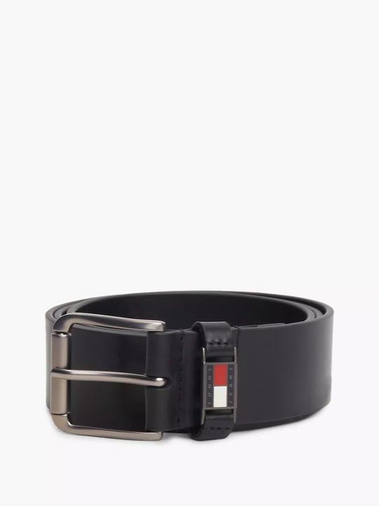 Tommy Hilfiger Tommy Hilfiger Erkek Deri Ayarlanabilir Kayış Düz Model Siyah Kemer AM0AM14460-BDS