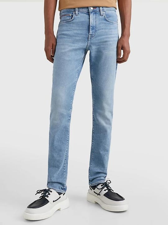 Tommy Hilfiger Tommy Hilfiger Erkek Denim Logolu Günlük Kullanım Mavi Jeans MW0MW31101-1AE