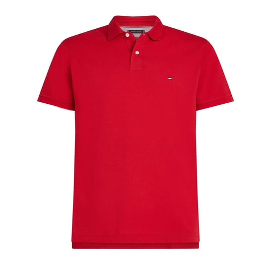 Tommy Hilfiger Tommy Hilfiger Erkek Dokuma Polo Yaka Kısa Kol Günlük Kırmızı Polo Yaka T-Shirt MW0MW17770-XLD