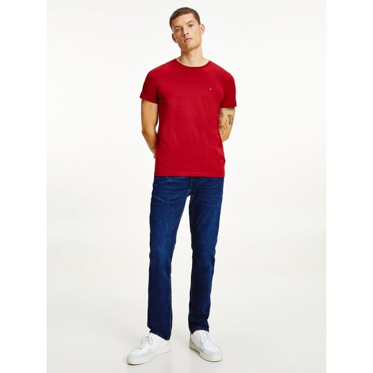 Tommy Hilfiger Tommy Hilfiger Erkek Dokuma Kumaş Kısa Kol Düz Model Kırmızı1 T-Shirt MW0MW10800-XIT