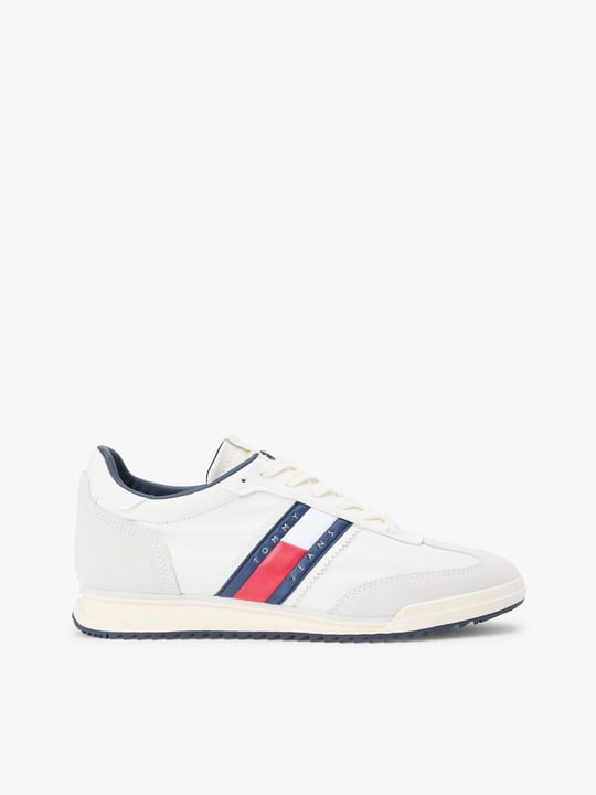 Tommy Hilfiger Tommy Hilfiger Erkek Düşük Bilekli Rahat Taban Logo Detaylı Beyaz Sneaker EM0EM01694-0GY