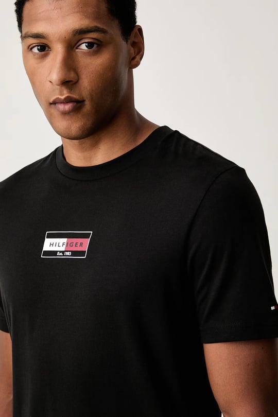 Tommy Hilfiger Tommy Hilfiger Erkek Kısa Kol Pamuklu Regular Fit Siyah T-Shirt MW0MW44882-BDS