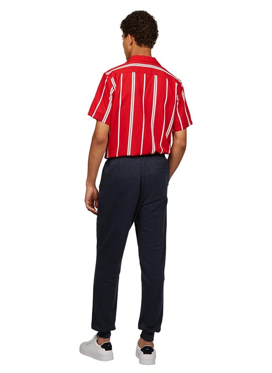 Tommy Hilfiger Tommy Hilfiger Erkek Pamuklu İp Bağlamalı Lastikli Paça Lacivert Eşofman Altı MW0MW37236-DW5