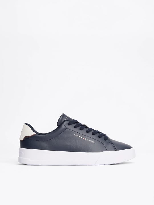 Tommy Hilfiger Tommy Hilfiger Erkek Rahat Düz Taban Topuk Renk Geçişli Deri Lacivert Sneaker FM0FM05367-DW5