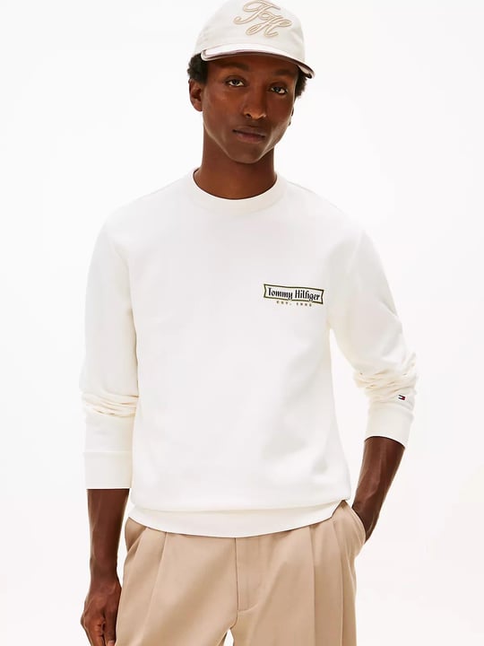 Tommy Hilfiger Tommy Hilfiger Erkek Regular Fit Yuvarlak Yakalı Logo Baskılı Uzun Kollu Sarı Sweatshirt MW0MW41433-Z00