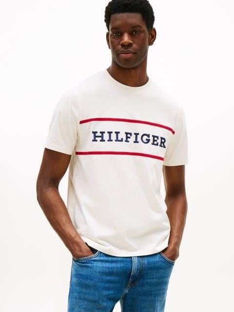 TOMMY HILFIGER Tommy Hilfiger Erkek Regular Fit Logo Desenli Yuvarlak Yakalı Pamuklu Kısa Kollu Sarı T-Shirt MW0MW39845-Z00