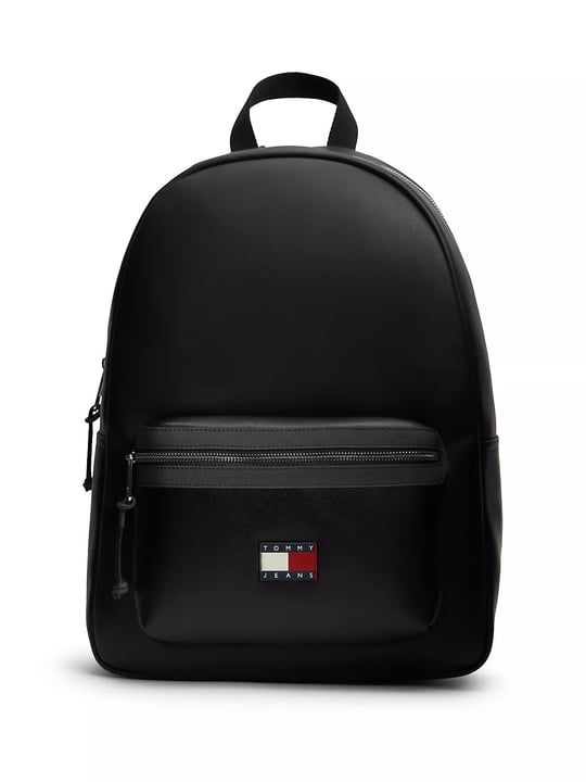 Tommy Hilfiger Tommy Hilfiger Erkek TH Bayrak Logo Etiketli Fermuarlı Ön Cepli Geniş İç Hacimli Siyah Sırt Çantası AM0AM14340-BDS