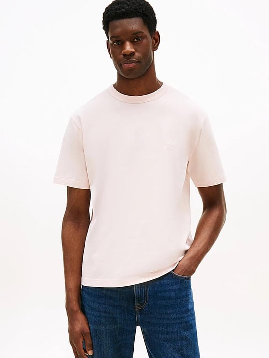 TOMMY HILFIGER Tommy Hilfiger Erkek Yuvarlak Yaka Regular Fit Düz Model Kısa Kol Pembe T-Shirt MW0MW39358-TPB