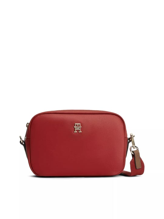 Tommy Hilfiger Tommy Hilfiger Kadın Ayarlanabilir Omuz Askılı TH Monogram Logolu Kırmızı Omuz Çantası AW0AW17704-XLI