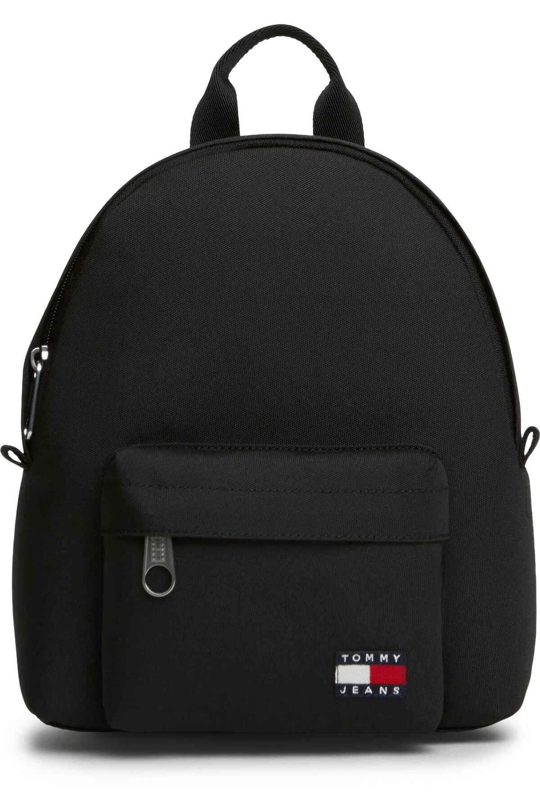 Tommy Hilfiger Tommy Hilfiger Kadın Ayarlanabilir Askılı Logo Etiketli Fermuarlı Ön Cepli Siyah Sırt Çantası AW0AW18648-BDS