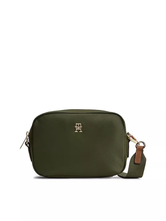 Tommy Hilfiger Tommy Hilfiger Kadın Ayarlanabilir Omuz Askılı TH Monogram Logolu Yeşil Omuz Çantası AW0AW17704-MRZ